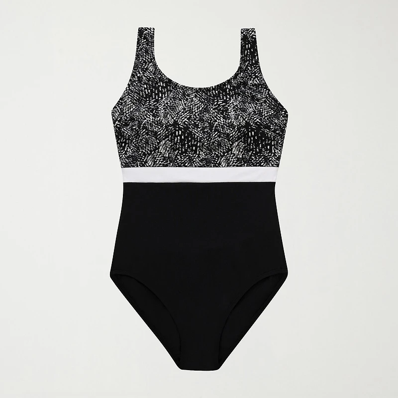 Dolfin Womens Striped Moderate Coverage One Piece Swimsuit