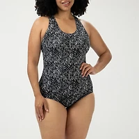 Dolfin Womens Striped Moderate Coverage One Piece Swimsuit