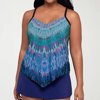 Trimshaper Womens Tie Dye Tankini Swimsuit Top