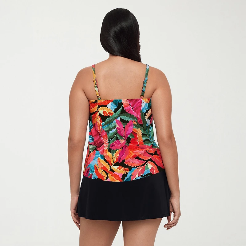 Trimshaper Womens Leaf Tankini Swimsuit Top