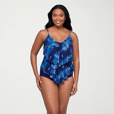 Trimshaper Womens Tie-Dye Tankini Swimsuit Top