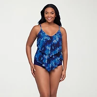 Trimshaper Womens Tie-Dye Tankini Swimsuit Top