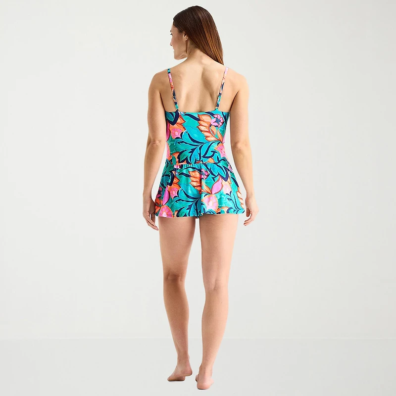 Liz Claiborne Womens Tropical Floral Swim Dress