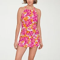 Liz Claiborne Womens Floral Swim Dress