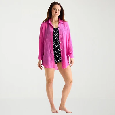 Sonnet Shores Womens Dress Swimsuit Cover-Up