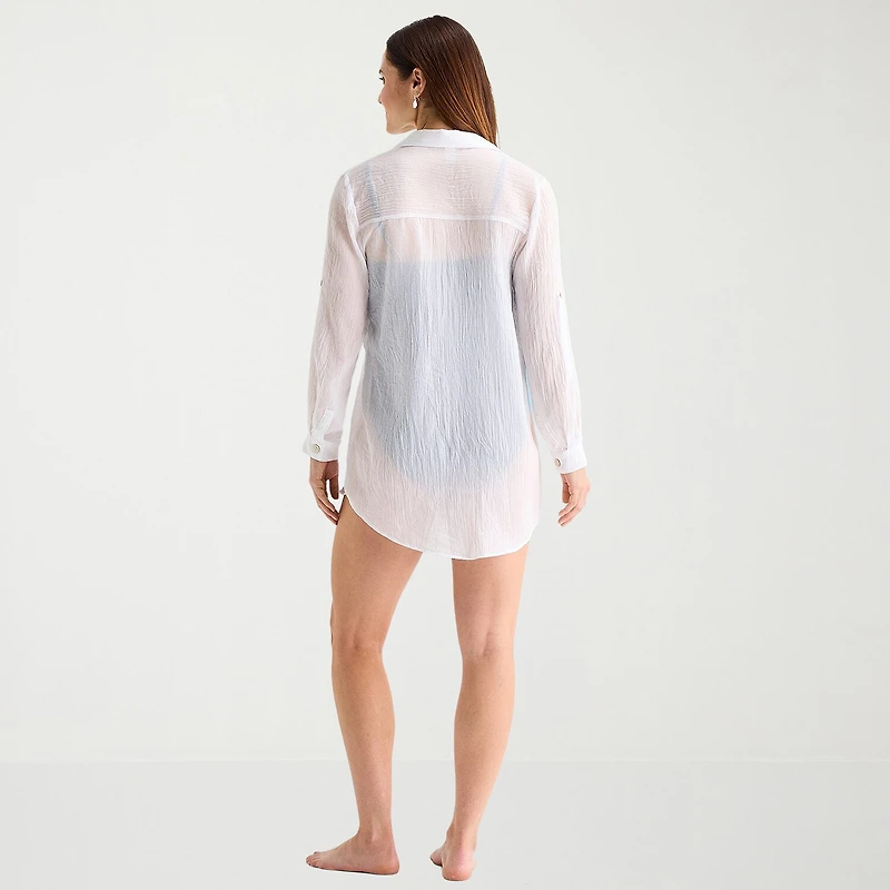 Sonnet Shores Womens Dress Swimsuit Cover-Up