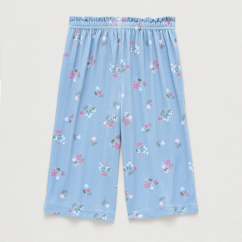 Okie Dokie Baby Girls Wide Leg Loose Fit Pull-On Pant
