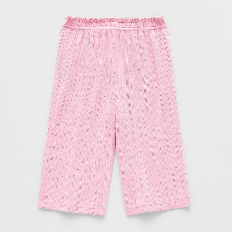 Okie Dokie Baby Girls Wide Leg Loose Fit Pull-On Pant