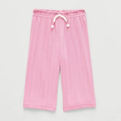 Okie Dokie Baby Girls Wide Leg Loose Fit Pull-On Pant