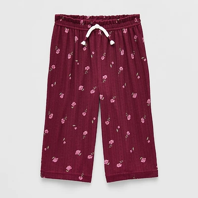 Okie Dokie Baby Girls Wide Leg Loose Fit Pull-On Pant