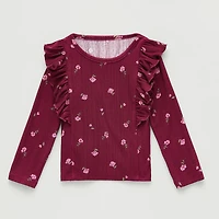 Okie Dokie Baby Girls Round Neck Long Sleeve T-Shirt