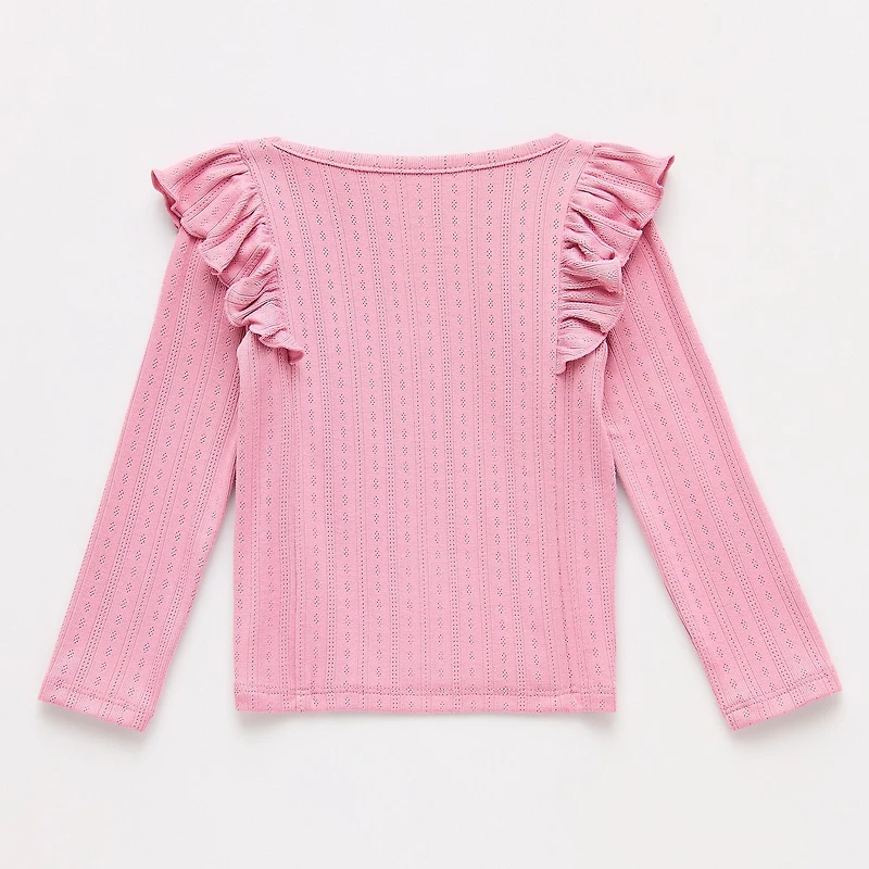 Okie Dokie Baby Girls Round Neck Long Sleeve T-Shirt