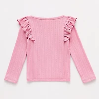 Okie Dokie Baby Girls Round Neck Long Sleeve T-Shirt