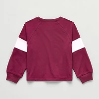 Okie Dokie Toddler & Little Girls Round Neck Long Sleeve Relaxed Fit Graphic T-Shirt