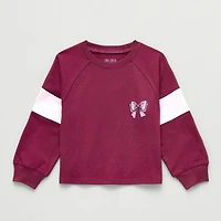 Okie Dokie Toddler & Little Girls Round Neck Long Sleeve Relaxed Fit Graphic T-Shirt