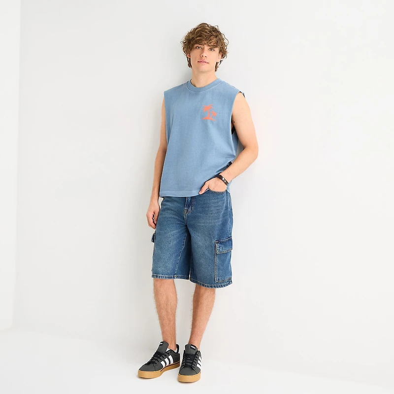 Arizona Mens Crew Neck Sleeveless Muscle T-Shirt