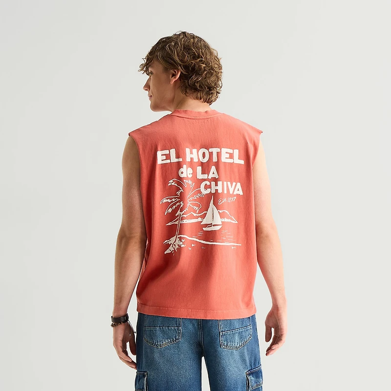 Arizona Mens Crew Neck Sleeveless Muscle T-Shirt