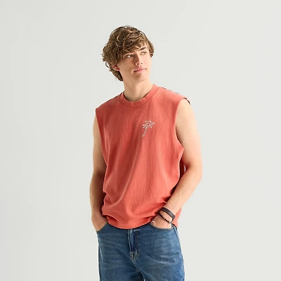 Arizona Mens Crew Neck Sleeveless Muscle T-Shirt
