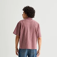 Arizona Mens Short Sleeve Boxy Fit Button-Down Shirt