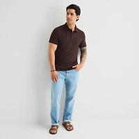 mutual weave Mens Regular Fit Short Sleeve Polo Shirt