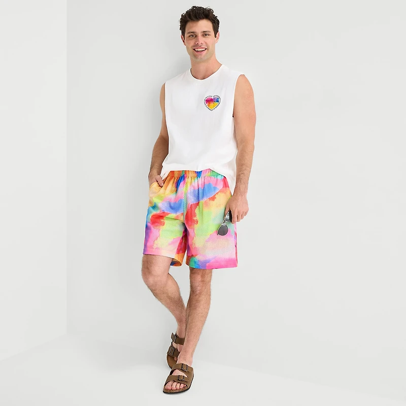 Hope & Wonder Unisex Adult Pride Moisture Wicking Mid Rise Pull-On Short