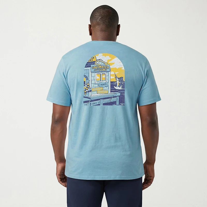 IZOD Saltwater Mens Crew Neck Short Sleeve Classic Fit Big and Tall Graphic T-Shirt