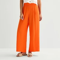 by&by Womens Juniors Wide Leg Mid Rise Trouser
