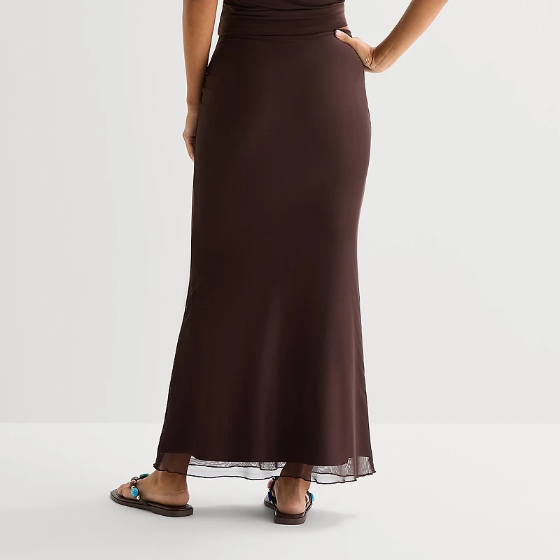 Forever 21 Womens Juniors Mid Rise Maxi Skirt