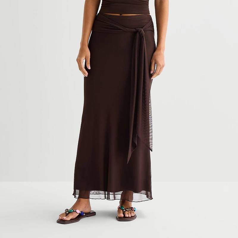 Forever 21 Womens Juniors Mid Rise Maxi Skirt