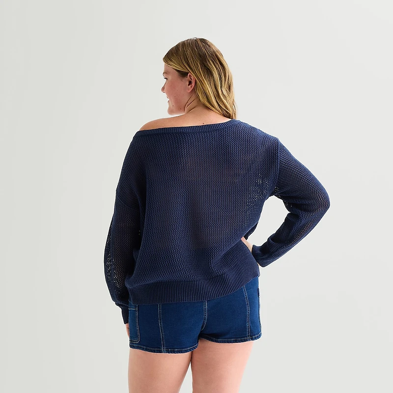 Forever 21 Juniors Plus Womens Long Sleeve Pullover Sweater