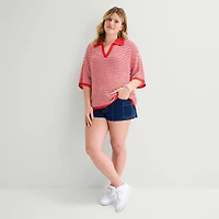 Forever 21 Womens Juniors Plus Short Sleeve Polo Shirt