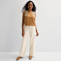 St. John's Bay Womens Crew Neck Sleeveless Blouse