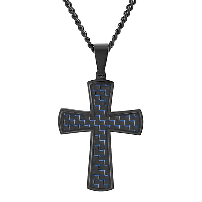 Mens Stainless Steel Cross Pendant