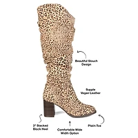 Journee Collection Womens Aneil Extra Wide Calf Stacked Heel Over the Knee Boots