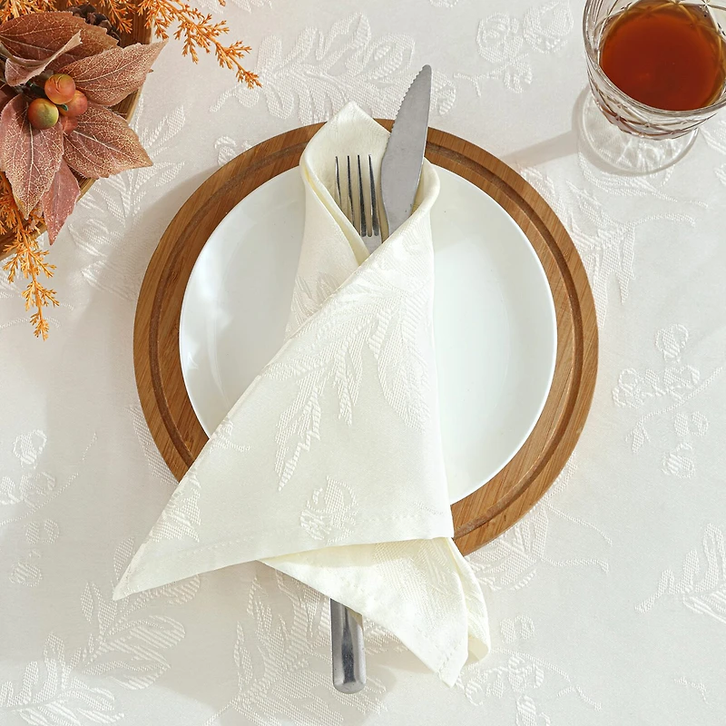 Threadmade Elegant Woven Leaves Set 8-pc. Napkins
