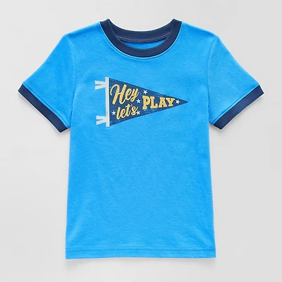 Okie Dokie Toddler & Little Boys Crew Neck Short Sleeve Regular Fit Graphic T-Shirt