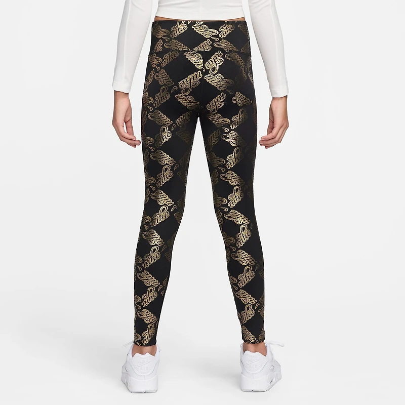 Nike Dri-Fit One Big Kid Girls Quick Dry Knit Active Slim Full Length Leggings