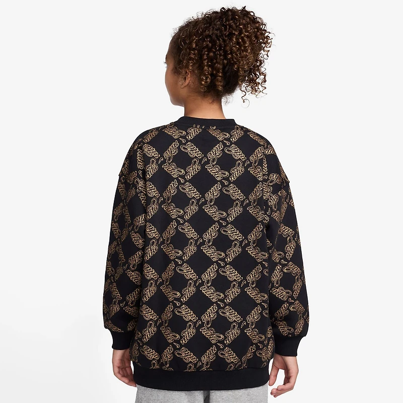 Nike Club Big Kid Girls Crew Neck Fleece Long Sleeve Sweatshirt