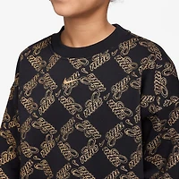 Nike Club Big Kid Girls Crew Neck Fleece Long Sleeve Sweatshirt