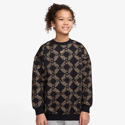 Nike Club Big Kid Girls Crew Neck Fleece Long Sleeve Sweatshirt
