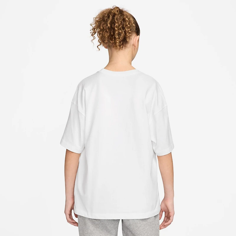 Nike Club Big Kid Girls Crew Neck Short Sleeve Oversized Graphic T-Shirt