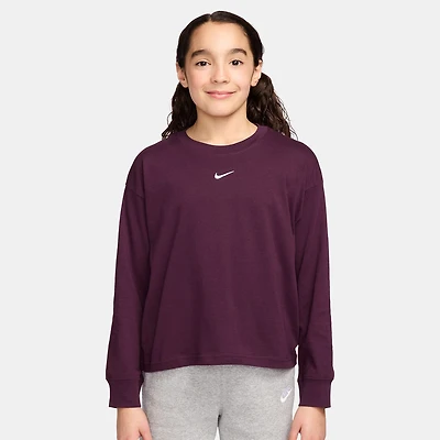Nike Big Kid Girls Crew Neck Long Sleeve Active T-Shirt