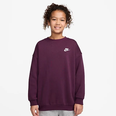 Nike Club Big Kid Girls Crew Neck Fleece Long Sleeve Sweatshirt