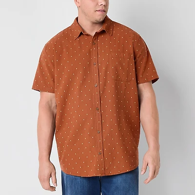 mutual weave Mens Short Sleeve Regular Fit Big and Tall Button-Down Shirt