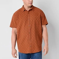 mutual weave Mens Short Sleeve Regular Fit Big and Tall Button-Down Shirt