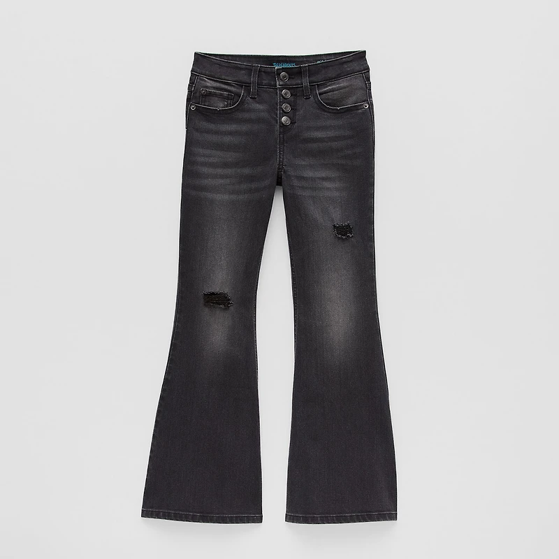 Thereabouts Little & Big Kid Girls Button Fly Flare Leg Jean
