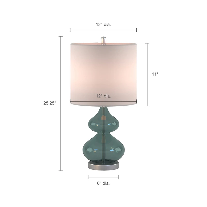 510 Design Ellipse Set of 2 Curved Glass Table Lamps