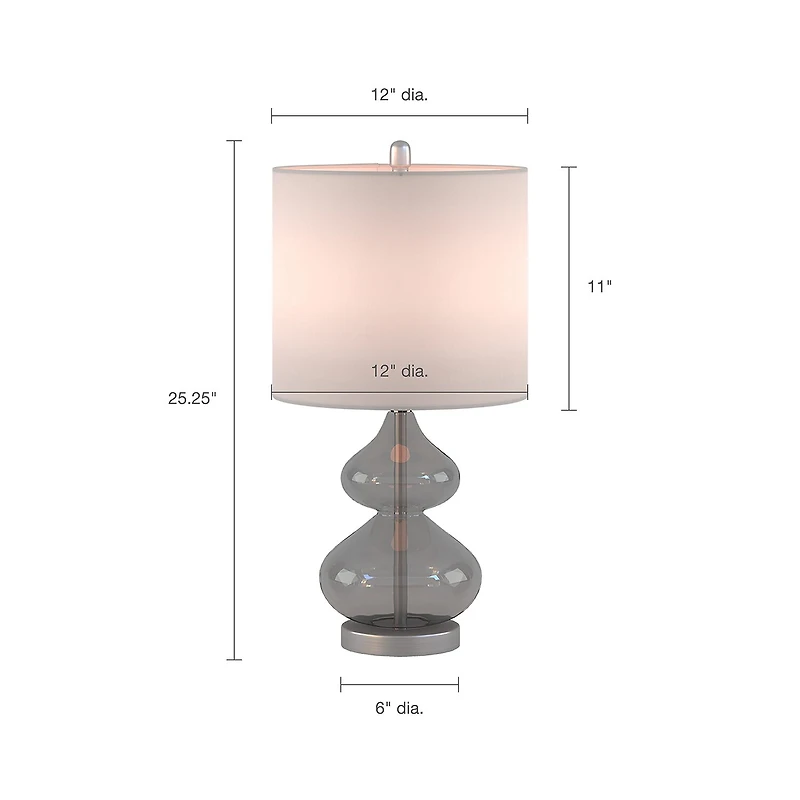 510 Design Ellipse Set of 2 Curved Glass Table Lamps
