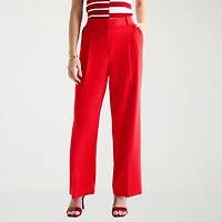 Liz Claiborne Charlotte Womens Tall Wide Leg Mid Rise Trouser