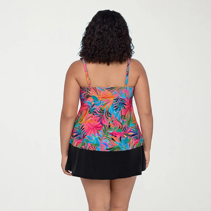 Trimshaper Womens Leaf Plus Tankini Swimsuit Top